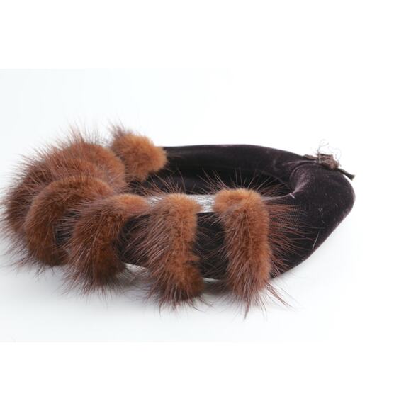 Vintage 1960s Dark Brown Mink Fur Topper Pillbox Hat Classic Retro One Size